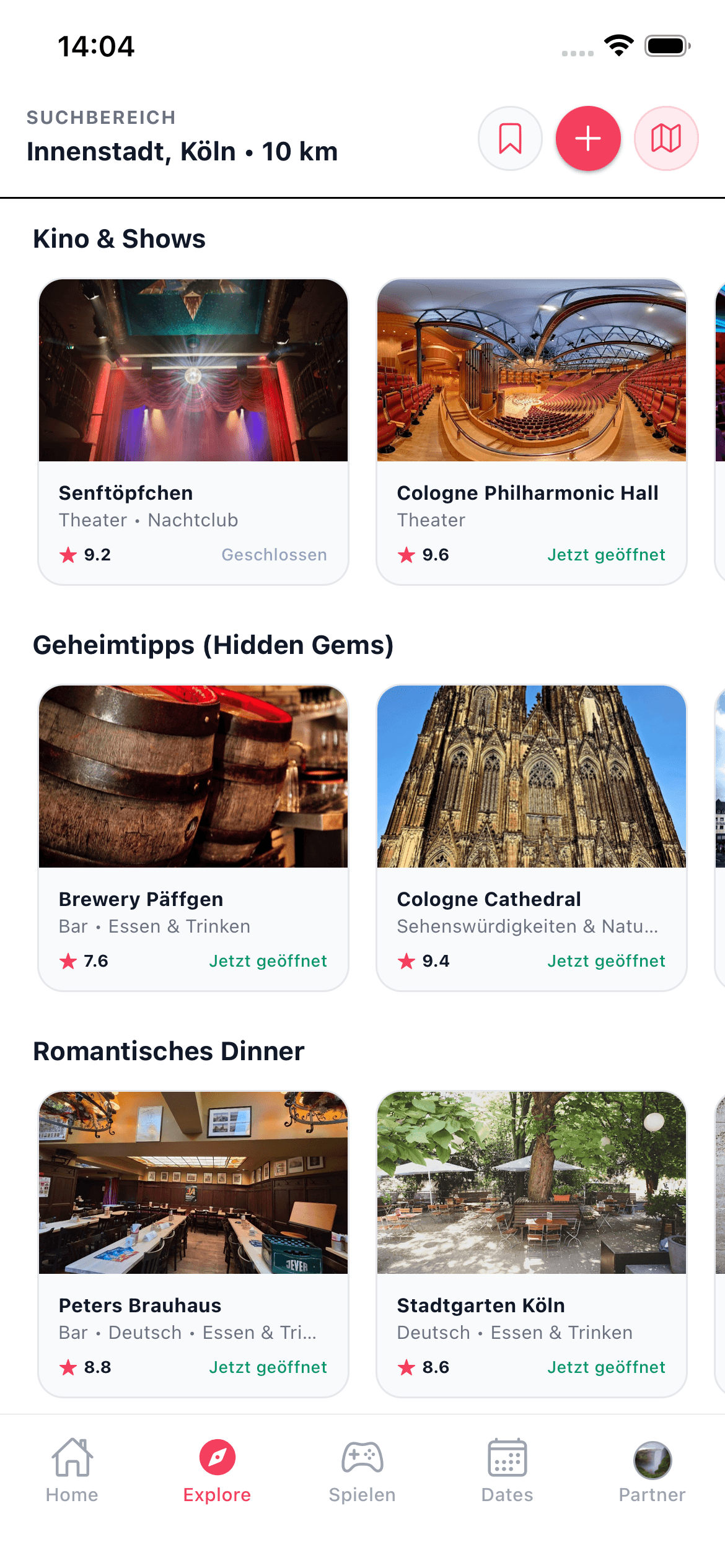DateVibe Explore Recommendations